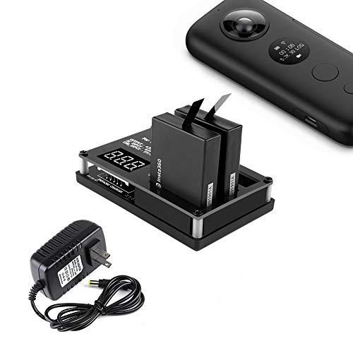 Click Here to See More.. Insta360 One X Charger,3 in 1 Charging Station Smart Multi Rapid Battery Charger with Digital Screen & Adaptor Portable Outdoor Intelligent Charging Hub 60mins for Insta360 One X Panoramic Camera