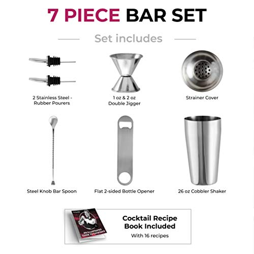 7Piece Cocktail Shaker Set Bar Tools Stainless Steel Cocktail
