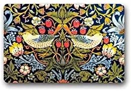 Strawberry Thief, Morris Design,Door Mats Funny Text Floor Mats Rug Indoor/Outdoor/Front Door/Bathroom Mats Rubber Non Slip