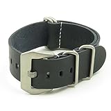 StrapsCo Leather G10 Nato Watch Strap w/ Pre-V Buckle