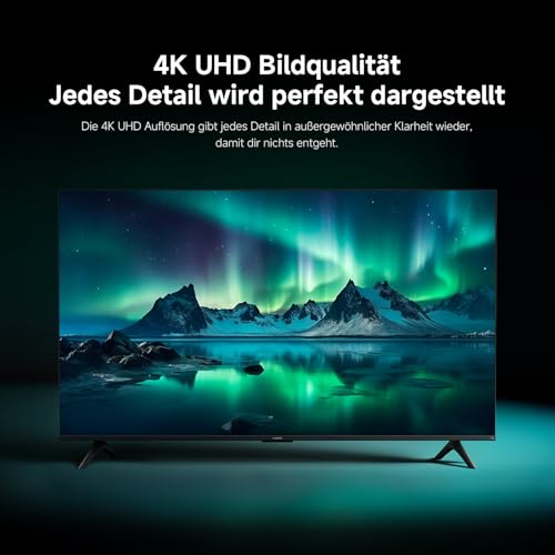 Xiaomi TV F 65, 65 Zoll (165 cm), 4K UHD, Smart TV, Fire OS8, Triple Tuner DVB-C/S/S2/T/T2,HDR10, MEMC, 60Hz mit 120Hz Game Boost Mode,Sprachsteuerung mit Alexa,2GB+32GB, Kompatibel mit Apple AirPlay 3