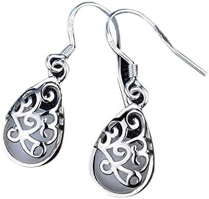 Earrings,kaifongfu Wedding Jewelry Cat's Eye Style Fashion Love Wishing Pool Wedding Earrings for Valentine's Day (White)