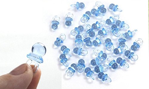 Ifavor123 Blue Table Scatter Confetti Vase Filler Mini Acrylic Baby Shower DIY Small Pacifier Baby Decoration â€“ 144 Pieces Â¾â€ by Â½â€