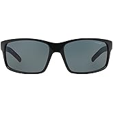 ARNETTE Unisex Sunglasses Shiny Black Frame, Polarized Dark Grey Lenses, 62MM