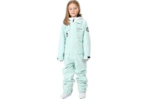 HOTIAN Kids One Piece Snowsuits Girls Ski Suits Overalls Waterproof Insulated Snow Wear Outfits Snowboarding Jackets