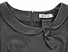 MUXXN Women's Crew Neck Tie Waist Formal Business Dress (L Gray)