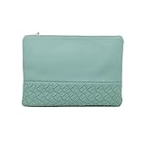 Street Level Faux-Leather Clutch Bag in Lime