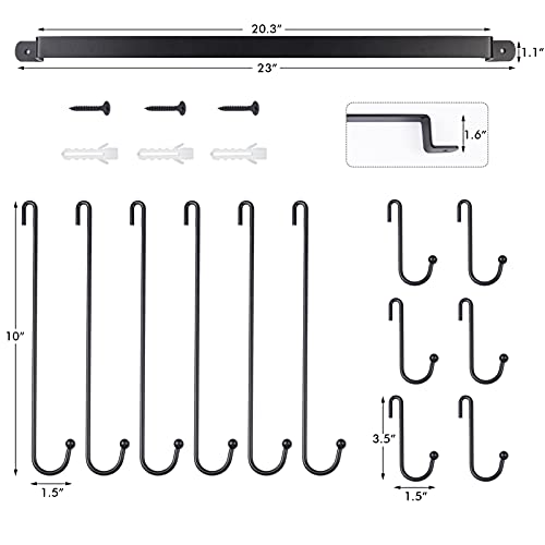 Coffee Cup Holder Wall Mounted Coffee Cup Rack Mug Hooks (23” / 12