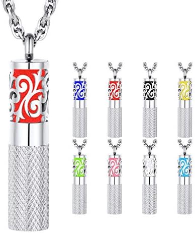 Supcare Aromatherapy Essential Oil Diffuser Necklace Personalized Pendant Stainless Steel, Free Engraving Custom Necklace for Men Women Unique Birthday Gift