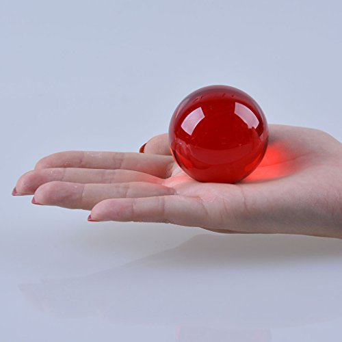 LONGWIN 50mm(2 inch) Fengshui Crystal Ball Healing Crystals(Red)