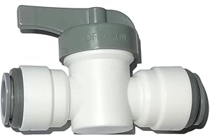 YZMSZ Acetal Copolymer 1/2" Tube OD Tube Fitting,Hand Shut Off Valve, Push to connect for RO water filter system parts (pack of 5)