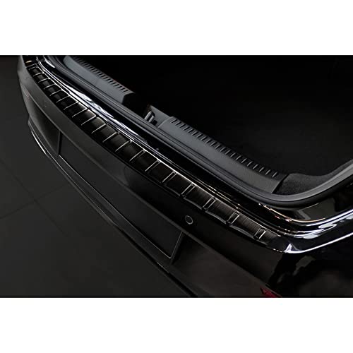 Avisa Black Stainless Steel Rear bumper protector compatible with Mercedes CLA II (X118) Shooting Brake 2019- Ribs