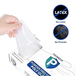 PROMEDIX P 200Pcs Disposable Gloves,Hybrid Plastic