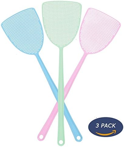 Fly Swatter Plastic Manuel Fly Swatter Pack for Indoor and Outdoor Pest Control Set of 3