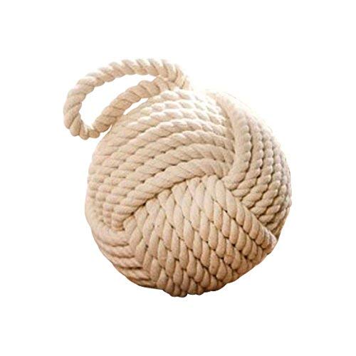 Westcharm 6" Dia. Cream Monkey Fist Rope Knot Door Stopper Nautical