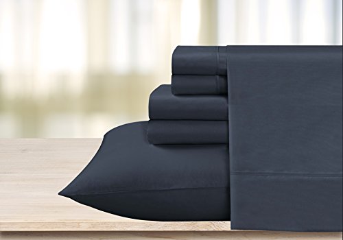 Swift Home Luxury Bedding Collection, Ultra-Soft Brushed Microfiber 6-Piece Bed Sheet Sets, Extremely Durable - Easy Fit - Wrinkle Resistant - (Includes 2 Bonus Pillowcases), Queen, Navy