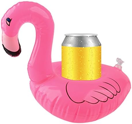 Inflatable Floating Flamingo Coasters,SoMarkt Water Floating Drink Can Coke Cup Holder Coasters Stand Station Pool Swimming Bath Toy for beach themed party, swimming pools, beach weddings
