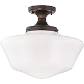 16-Inch Wide Schoolhouse Ceiling Light in Bronze Finish