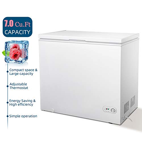 Kismile 7.0 Cubic Feet Chest Freezer with Removable Basket Free