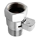 Shower Valve, Aomasi Brass Constructed Shut Off Valve Gate Flow Rate Regulator Water Pressure Controller Universal Shower Head Hose Switch with Lever Handle Chrome