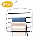 HOUSE DAY Magic Pants Hangers Space Saving - 5 Tier Closet Organizers and Storage Clothes Hangers, Multiple Hangers with Padded Swing Arm, Metal Pant Hanger for Pants, Jeans, Leggings, Slacks (5 Pack)