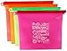 Reusable Silicone Food Bags - Perfect Pouch for Snacks, Lunches, or Storage - Food Grade BPA-Free Eco-Friendly Savers - Keeps Food Fresh - Freezer Safe - Set of 4 Baggies, Each with Its Own Fun Design