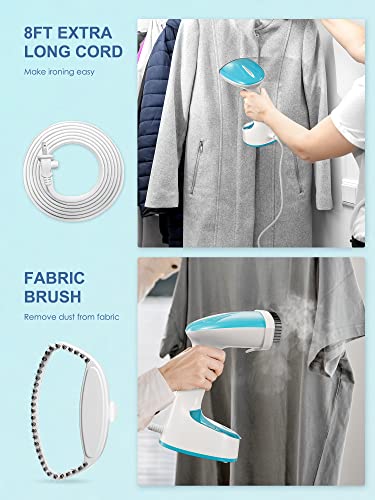 VINATO Garment Steamer, 1300 Watt Steamer, Vertical and Horizontal Iron, Fast Heating, Fast Elimination of Wrinkles, Ideal for Travel and Home
