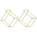 Rugewelry Geometric Cube Square Triangle Earrings 18k Gold Plated Stud Earrings For Women