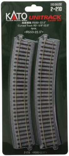 HO 550mm 21-5/8" Radius Curve 22.5-Degree (4)