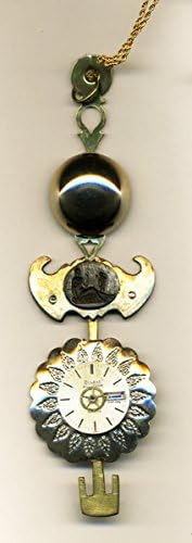 Big and Bold Pendant with vintage coin and clock face