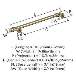 Amerock | Cabinet Pull | Golden Champagne | 8-13/16