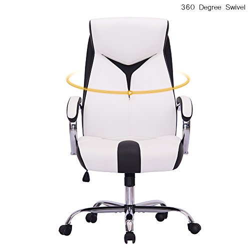 Sidanli High Back Executive Office ChairWhite Pricepulse