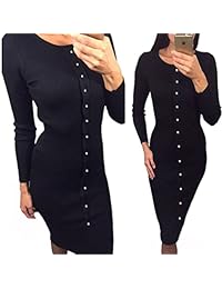 Roselux - Vestido de punto elástico para mujer, de media longitud, para fiesta