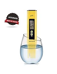 Medidor digital de pH, VANTAKOOL Medidor de pH 0.01 PH Medidor de calidad de agua de alta precisión con rango de medición de 0 14 PH para agua potable, de piscina y de acuario diseño de medidor de PH con ATC (azul) (amarillo)