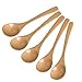Miraclekoo Wood Spoons for Eating and Soup Wooden Soup Spoons,7 Inch,5 Pcs