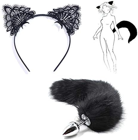Metal Fox tail B-ütt an-âl Pl-ùg T-ö-ys Headband for Prom Party Costume Cosplay