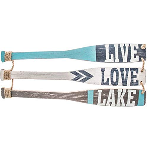 TNS STORE Live, Love, Lake Paddle Wood Wall Decor Sign Wall Hanging 23"