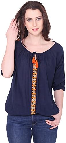 AANIA Beautiful Embroidered Exclusive Casual Cotton Women's Top