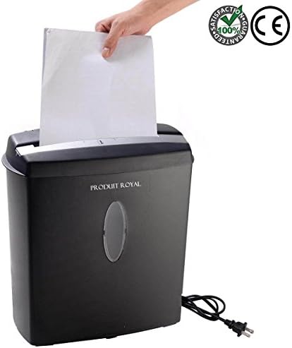 Produit Royal 10-Sheets Cross-Cut Paper Credit Card Staples CD Shredder with Basket Black | Professional Heavy Duty 4 Gallons Low Noise Fireproof Overheat Protection Durable for Home Use Office School