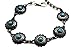 TFJ Women Boot Bracelet Western Fashion Metal Chain Turquoise Blue Flowers Shoe Charm Silver