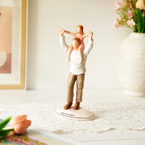 Storieme Dad Birthday Gifts from Daughter: Father's Day Figurine Gift for Dads - Hand-Painted Daddy Daughter Statue Decor