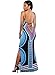 Moxeay Women Sexy Bohemian Floral Print Spaghetti Strap Backless Long Maxi Dress (Small, Blue)