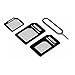 Sun Wireless 4 Sim card adapter / Micro, Nano SIM Card Adapter Kit (Nano to Micro, Micro to Normal, Nano to Normal) for Iphone 4/4s and All Android Smart Phone primary