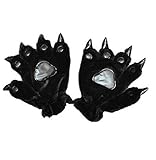 Axier Black Fashion Warm Unisex Plush Party Pet Panda Bear dinosaur mittens Cat Cartoon Animal Paw Claw Hand Gloves Women Men