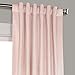 HPD Half Price Drapes Heritage Plush Velvet Curtains 96 Inches Long Room Darkening Curtains for Bedroom & Living Room 50W x 96L, (1 Panel), Ballet Pink