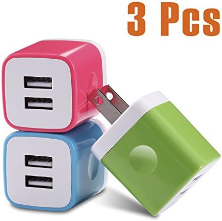 USB Wall Charger USINFLY 3-Pack Dual Port USB Power Adapter 2.1A/5V Universal Wall Charger Plug Box for iPhone X 8 7 6 6S Plus 5S, Samsung Galaxy S5 S6 S7 Edge, iPod, LG, HTC, Nokia