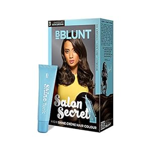 Bblunt Salon Secret High Shine Crème Hair Colour, 100g – Chocolate Dark Brown 3 (Pack Of 1) With Shine Tonic, 8ml