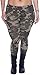 Zenana Women's Cotton Spandex Jersey Camouflage Leggings, Olive-Large
