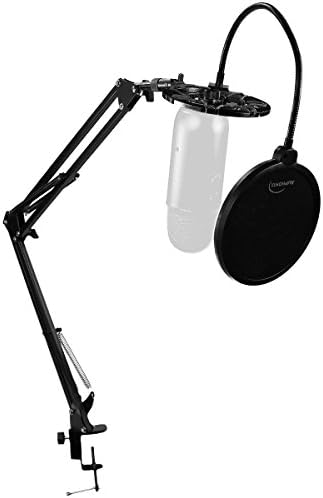 Accessory Pack For Blue Yeti Microphone - Microphone Arm, Aluminum Shock Mount (BLACK), and Pop Filter - By Auphonix
