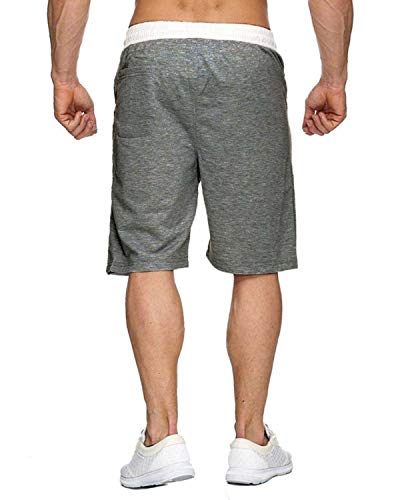 image for Voncheer Mens Elastic Waist Drawstring Summer Workout Shorts with Zipp